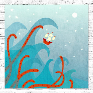 Seeschifffahrts-Seeungeheuer Poster