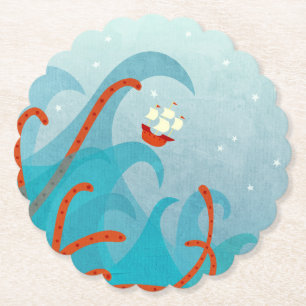 Seeschifffahrts-Seeungeheuer Untersetzer