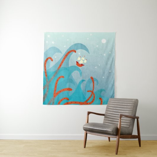 Seeschifffahrts-Seeungeheuer Wandteppich (Beispiel)