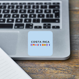 Seeschifffahrtsflaggen von Costa Rica Quadratischer Aufkleber