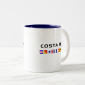 Seeschifffahrtsflaggen von Costa Rica Zweifarbige Tasse (VorderseiteRechts)
