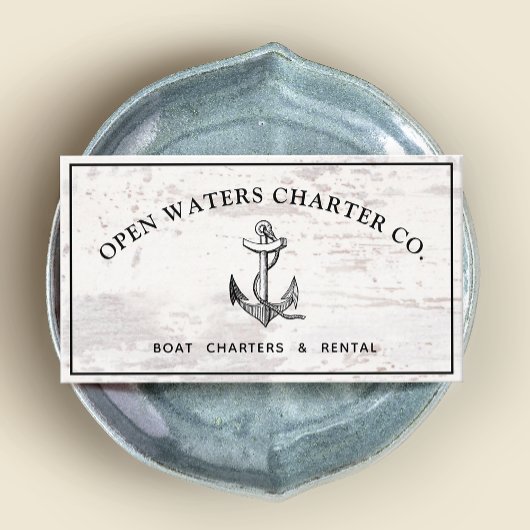 Seeschifffahrtskarte Rustic Wood Business Card Visitenkarte