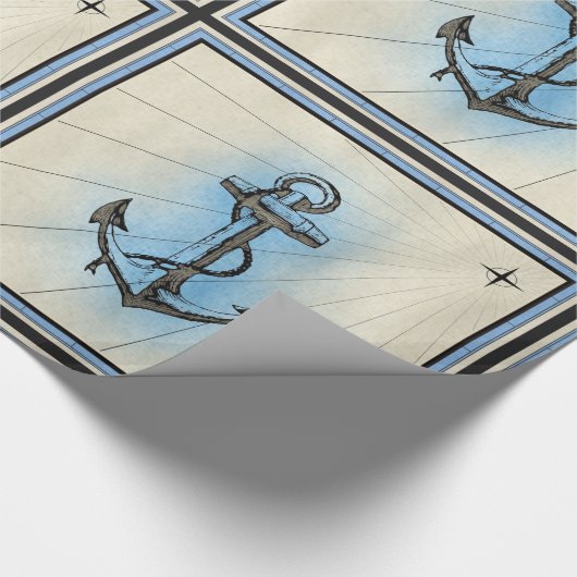Seeschiffsankerpapier Geschenkpapier (Ecke)