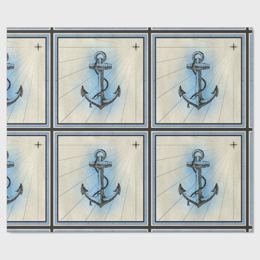 Seeschiffsankerpapier Geschenkpapier (Flach)