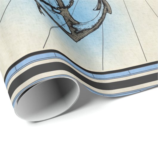 Seeschiffsankerpapier Geschenkpapier (Rolleneckpunkt)