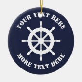 Seeschiffshelm Weihnachtsverzierung für Seemann Keramik Ornament (Vorne)