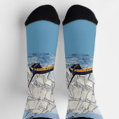 Seeschiffswellen auf Sea Illustration Light Blue Socken (Oben)