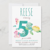 Seeschildkröte 5. Geburtstag Einladung (Vorderseite)