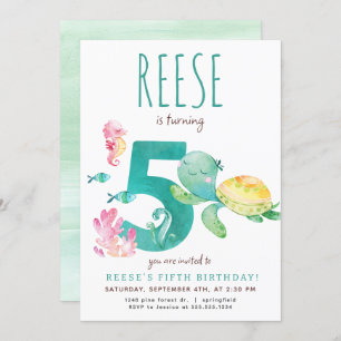 Seeschildkröte 5. Geburtstag Einladung