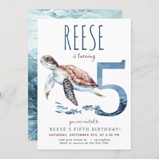 Seeschildkröte 5. Geburtstag Einladung