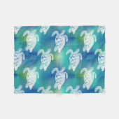 Seeschildkröte-blaue Aqua-Fleece-Decke Fleecedecke (Vorderseite (Horizontal))