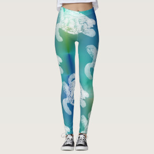 Seeschildkröte-blaue Aqua-Leggings Leggings