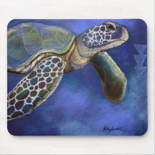 Seeschildkröte-Blues Mousepad