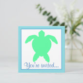 Seeschildkröte-Geburtstags-Party Einladung (Stehend Vorderseite)