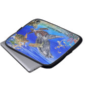 Seeschildkröte-Kunst personalisiert Laptopschutzhülle (Vorne Knopf)