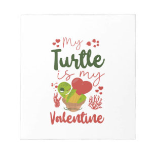 Seeschildkröte Landschildkröte Valentinstag Kopie  Notizblock