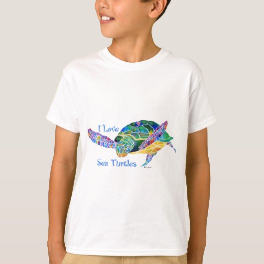 Seeschildkröte-Liebe eine Schildkröte T-Shirt (Vorderseite)