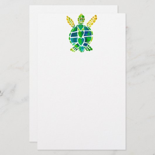 Seeschildkröte-Liebe-Sammlung Briefpapier (Vorne/Hinten)