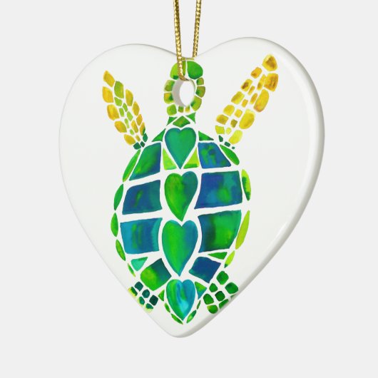 Seeschildkröte-Liebe-Sammlung Keramikornament (Links)