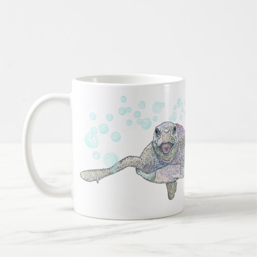 Seeschildkröte Niedliche Farbenfrohe Kindheit Illu Kaffeetasse (Links)