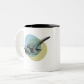 Seeschildkröte-Tasse Zweifarbige Tasse (Vorderseite Links)
