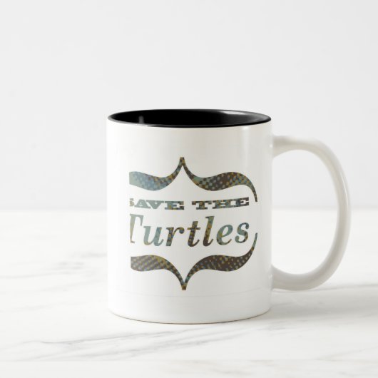 Seeschildkröte-Tasse Zweifarbige Tasse (Rechts)