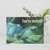 Seeschildkröte zum Geburtstag Einladung (Stehend Vorderseite)
