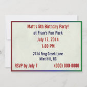 Seeschildkröte zum Geburtstag Einladung (Rückseite)