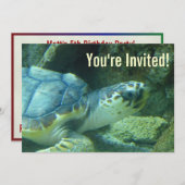 Seeschildkröte zum Geburtstag Einladung (Vorne/Hinten)