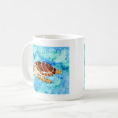 SeeschildkrötemarineMeereswelt Watercolormalerei Kaffeetasse (Vorderseite Links)