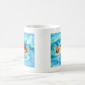 SeeschildkrötemarineMeereswelt Watercolormalerei Kaffeetasse (Mittel)