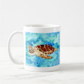 SeeschildkrötemarineMeereswelt Watercolormalerei Kaffeetasse (Links)