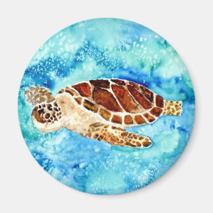 SeeschildkrötemarineMeereswelt Watercolormalerei Magnet