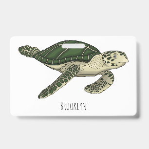 Seeschildkröten Cartoon-Illustration  Ausweis