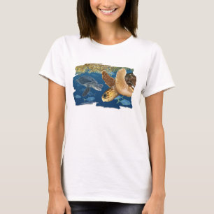 Seeschildkröten im Lebensraum-T - Shirt