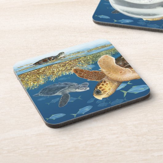 Seeschildkröten in den Lebensraum-Untersetzer Untersetzer (Linke Seite)
