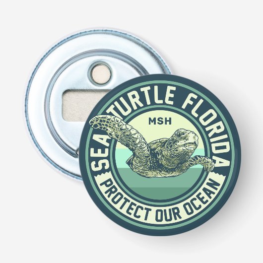 Seeschildkrötenschutz-Custom Monogram Flaschenöffner (Vorderseite)