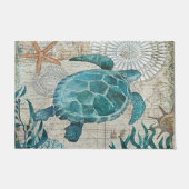 Seeschildtür, Küstenstadt, Beach House Fußmatte (Vorderseite)