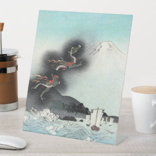Seeschlacht Drachenzorn um den Fuji, Japan Sockelschild