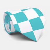 Seeschlangen-blaues und weißes Schachbrett-Muster Krawatte (Gerollt)