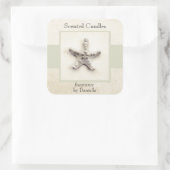 Seeschwalbe mit dem Zuhause-Etikett für Kerzen Quadratischer Aufkleber (Tasche)