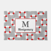 Seeschwimmweste u. graues personalisiertes fußmatte (Vorderseite)