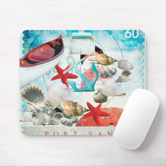 Seeseashells-Ankerstarfish-Strand-Thema Mousepad (Mit Mouse)
