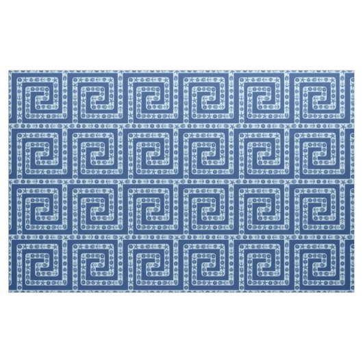Seeseashells-griechisches dunkelblaues stoff (Yard (91,4 cm))