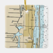 Seesee Worth Florida Nautical Chart Keramikornament (Vorderseite)