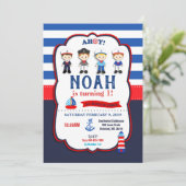 Seeseemann-Jungen-Einladungen Einladung (Stehend Vorderseite)