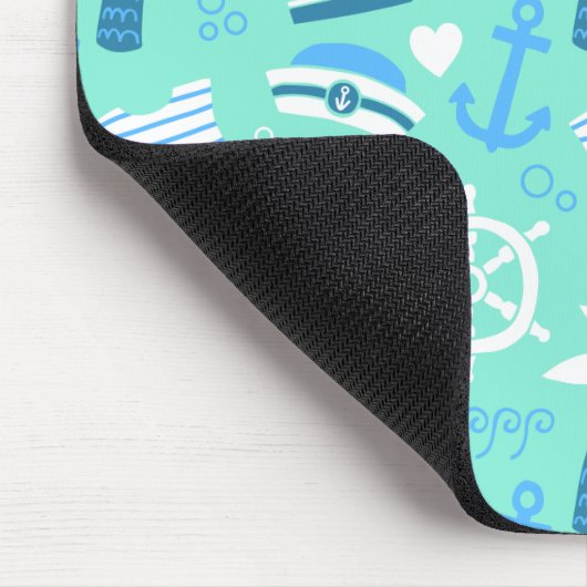 Seeseemannmuster der frischen Minze Mousepad (Ecke)