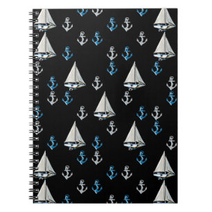 Seesegel-Boots-und Anker-Notizbuch Notizblock