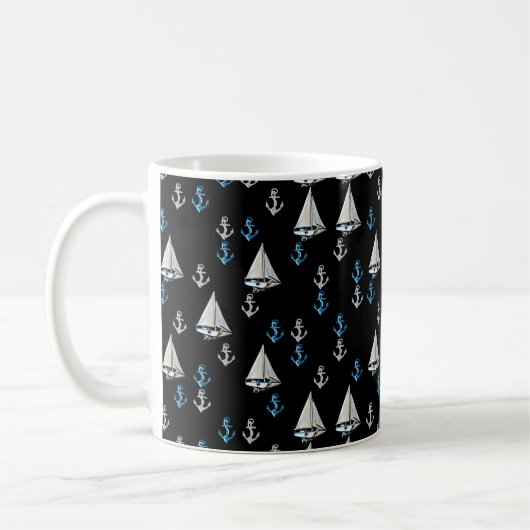 Seesegel-Boots-und Anker-Tasse Kaffeetasse (Links)