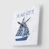 Seesegel des zitat-| weg mit mir quadratische wanduhr (Winkel)